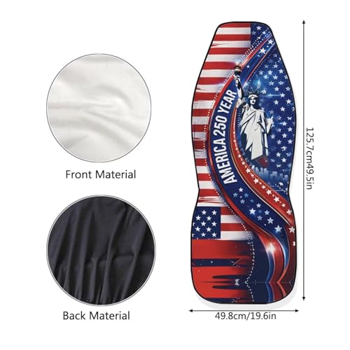Dreaweet 250th Anniversary Car Seat Covers Front Seats Only Universal 2 Pack Statue of Liberty American Flag Print Bucket Seat Covers for SUV Trucks Sedan Patriotic Car Accessories Easy to Install - color: 250th Anniversary Statue of Liberty
