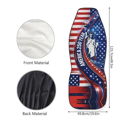 Dreaweet 250th Anniversary Car Seat Covers Front Seats Only Universal 2 Pack Statue of Liberty American Flag Print Bucket Seat Covers for SUV Trucks Sedan Patriotic Car Accessories Easy to Install - color: 250th Anniversary Statue of Liberty