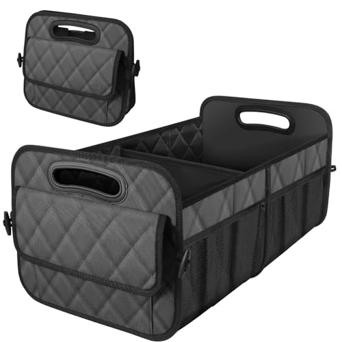 Deosk Trunk Organziers and Storage with Reinforced Handles,Car Accessories for Women/Men 50L Waterproof Polyester Trunk Organzier for Car/SUV/Minivan/Truck(Medium,Charcoal) - color: Charcoal, size: Medium
