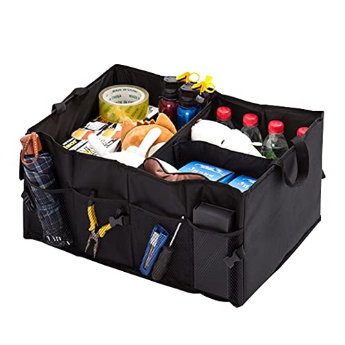 Trunk Organizer Car Basket Storage Tote Organizer Small Black Collapsible Snack Bins for Car SUV Sedan
