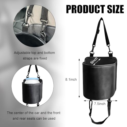Yourkar Car Seat Side Large Cup Holder Expander Adapter Bag, Auto Seat Storage Hanging Bag for Water Bottle Cup and Drink, Multifunctional Auto Interior Organizer with Waterproof Liner