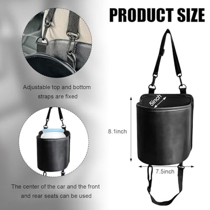 Yourkar Car Seat Side Large Cup Holder Expander Adapter Bag, Auto Seat Storage Hanging Bag for Water Bottle Cup and Drink, Multifunctional Auto Interior Organizer with Waterproof Liner