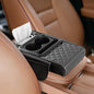 5-in-1 Car Armrest Cushion, Multifunctional PVC Leather Center Console Armrest Pillow Elbow, Universal Arm Box Pad Cover with Cup Holder, Phone Slot, Tissue Box Slot & 2 Storage Bags, Grey - color: Gray