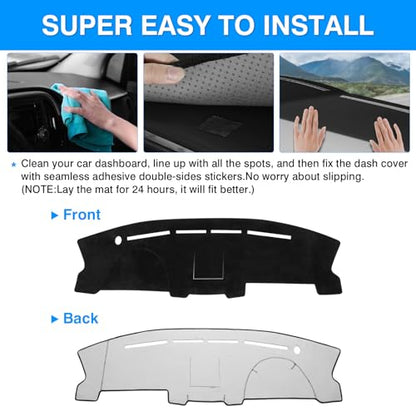 Autorder Dashboard Cover Mat for Ford F150 2004 2005 2006 2007 2008 Accessories Dash Cover Upgrade Velvet Dash Mat Sunshade Glare UV Rays Protector - size: 2004-2008 F150 (Black)