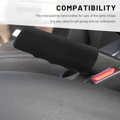 Car Handbrake Cover, Waved Shaped Auto Hand Brake Protector Comfortable Handle Grip Cover, Anti-Slip Silicone Parking Brake Lever Protector Decorative Sleeve for Most Cars (Black)