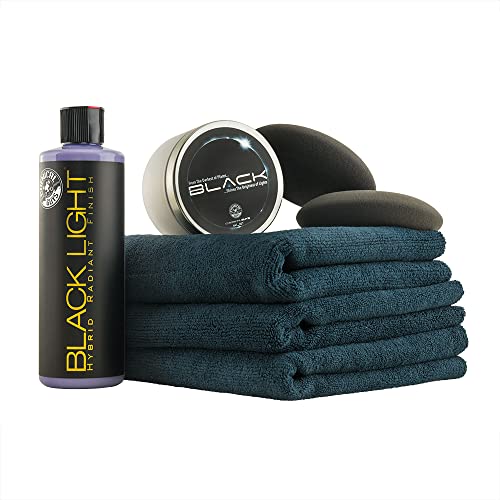 Chemical Guys Black & Dark Color Paint Maintenance Kit - Enhance Gloss, Deepen Shine, Protect Dark Finishes, Restore Depth, Minimize Swirls, Car Care Kit for Black Cars HOL_201 - style: Kit - 7 Items