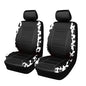 Flying Banner car seat Covers Protects Water Proof Faux Leather Carbon Fiber Fronts Cow Black - color: Cow Black, size: Front Pair -- 2PCS