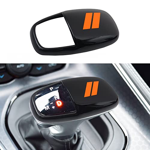 Gear Shift Knob Head Cover for Dodge Charger Accessories 2015-2023 Challenger 2015-2024 Durango 2016-2025 2026 ABS Interior Shell Insert Decoration Protector Gear Shifter Cover (Orange Trim) - color: Orange