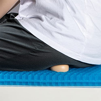 Gel Seat Cushion, Chair Cushions with Non-Slip Cover, Breathable Honeycomb Car Seat Cushion for Pressure Relief Back Pain, Home Wheelchair Office Chair Cushion (16x14x1.6 inch)