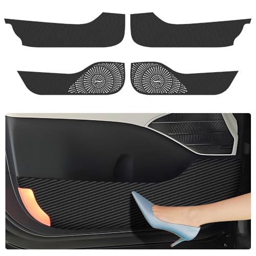 Car Door Anti Kick Pad for Hyundai Palisade 2020 2021 2022 2023 2024 2025 Accessories Carbon Fiber Style Leather Sticker Door Sill Protector Cover Edge Guard Side Mat Interior Dirty