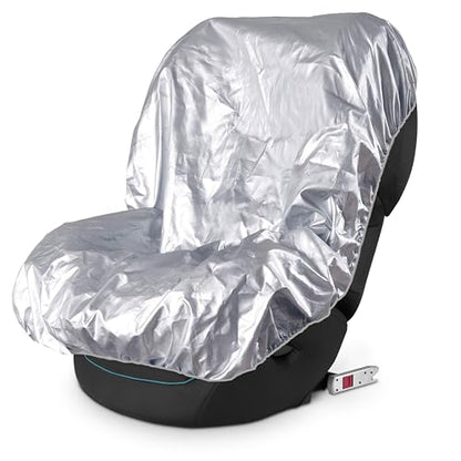 EcoNour Baby Car Seat Sun Shade Cover | Infant Carseat Heat Protector Keeps Toddler Seat at a Cool Temperature | Reflective car seat Sunshade Blocks Out Heat | Baby Travel Accessories - color: Silver