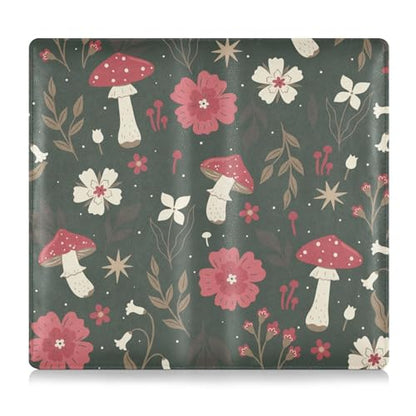 linqin Car Registration and Insurance Card Holder, Forest Mushroom Flower Glove Box Organizer Card Document Wallet - color: Forest Mushroom Flower