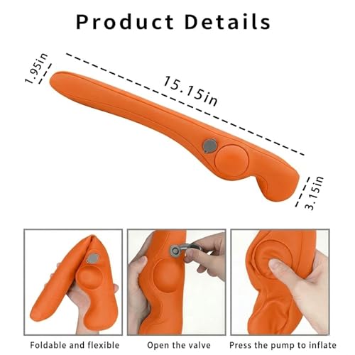 Inflatable Car Seat Gap Filler Strip - 2Pcs Leather Foldable Seat Gap Plug Blocker,Stop Dropping Items,Soft Interior Accessories for All Cars (Orange)