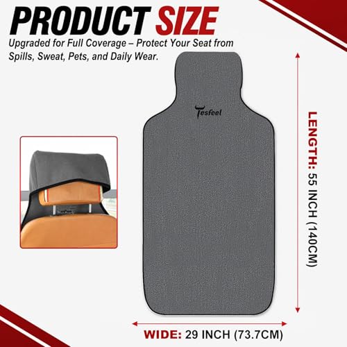 600g Ultra-Thick Car Seat Cover Towel,Heavy-Duty Absorbent Terry Cloth Sweat Protector for Gym,Beach&Athletes,Eco-Friendly Universal Fit for Sedans,SUV&Trucks,Non-Slip Machine Washable-Gray