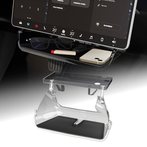 Model Y Juniper Under Screen Storage Organizer 2025-2026/Model 3 Highland 2024-2026, Center Console Organizer Tray Tissue Holder for Tesla Model Y Juniper Accessories, Black - color: Black-Juniper/Highland, size: Standard