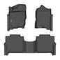 Floor Mats for Nissan Titan (2017-2024) & Nissan Titan XD (2016-2024), Only Crew Cab, Including 2 Rows All Weather Car Mats Waterproof TPE Liners - Black - style: 1) Car Mats for Nissan Titan CrewCab (2017-2024)