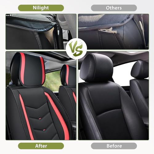 Nilight Car Seat Covers Custom Fit 2007-2024 Chevy Silverado GMC Sierra 1500 2500HD 3500HD Double Extended Crew Cab Waterproof Faux Leather Cushion Full Set for Pickup Truck - color: Full Sets 5 Seat, style: Chevy Silverado/GMC Sierra 2007-2024