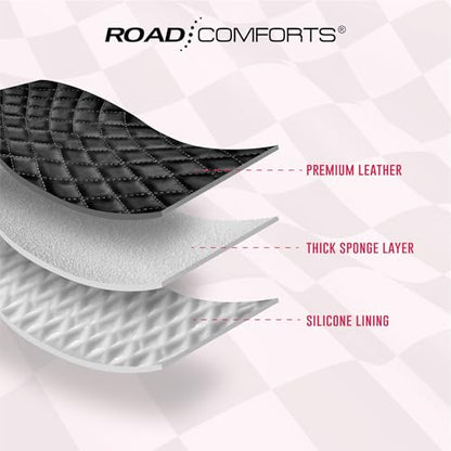 Road Comforts Leather Steering Wheel Cover – Black & Hot Pink, Universal Fit 14.5-15 Inch, Microfiber Leather, Anti-Slip & Breathable Design for Men and Women - color: Hot Pink