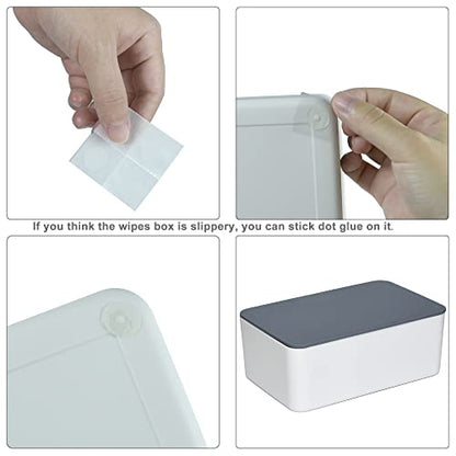 Diaper Wipes Dispenser, Tissue Storage Box Case, Wet Wipe Dispenser Holder with Lid for Home, Office, Cars (Gray-White) - color: Gray-white