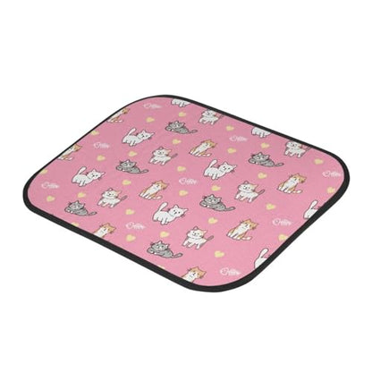 Cat Love Fish Bone Pink Automotive Floor Mats Front and Rear Car Mat Carpet Set 4 Pcs Fit for SUV,Vans,sedans,Trucks - color: Cat Love Fish Bone Pink