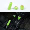 for Wrangler JL Handbrake Cover Green, Gear Shift Knob Cover for Jeep Wrangler JL JLU Gladiator JT 2018 Up Green Interior Accessories 3pcs