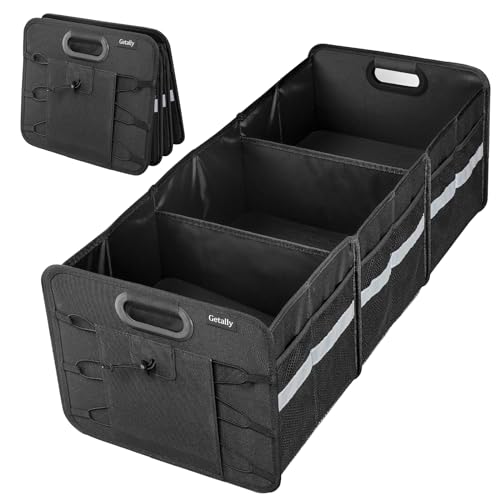Trunk Organizer for Car， Collapsible Trunk Organizer with Multi Pockets, 3 Compartments Storage Organizer for Car SUV, Truck, Sedan