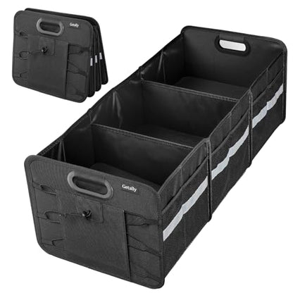 Trunk Organizer for Car， Collapsible Trunk Organizer with Multi Pockets, 3 Compartments Storage Organizer for Car SUV, Truck, Sedan