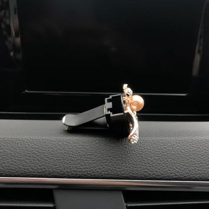 2Pcs Car Air Vent Clip,Bling Crystal Cute Bee Car Air Vent Clips, Car Air Conditioning Outlet Clip Decorative,Rhinestone Car Decoration for Women Interior Decor Bling Car Accessories
