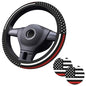 Thin Red Line Steering Wheel Cover - Firefighter American Flag Steering Wheel Covers Car Cup Holder Pad 2 Pack Universal Thin Red Line 15 Inch Auto Anti-Slip Car Wheel Protector - color: Red Line flag