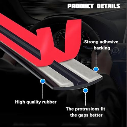 13.12FT Car Weather Stripping, 14mm 19mm Rubber T Shape Soundproof Adhesive Vehicle Front & Rear Windshield Seal Strip, Auto Sealing Weatherstrip Trim, Universal for SUV Sedan Truck