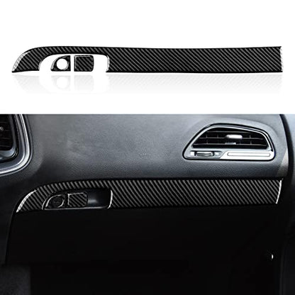 Copilot Glove Handle Box Cover Trim Decals for 2011-2023 Dodge Charger Accessories Carbon Fiber Interior Stickers - color: Copilot Glove Handle Box Cover