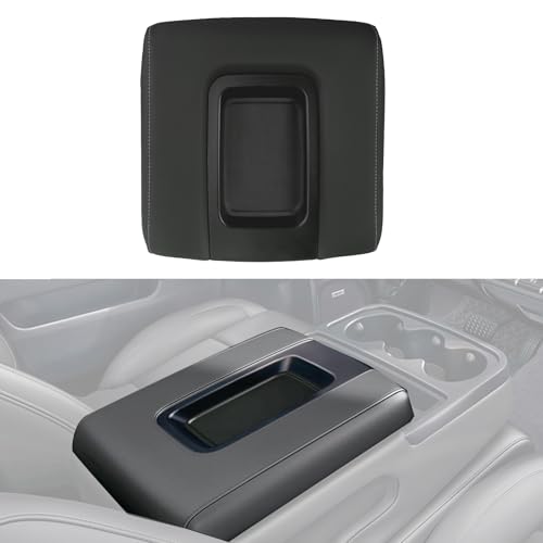 Front Seat Center Console Armrest Lid Cover with Liner Mat Black Compatible with 2014-2019 Chevrolet Chevy Silverado Suburban Tahoe GMC Sierra Yukon XL Replaces 22881398 22876379 - color: Black Armrest Lid with Mat