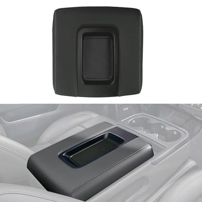 Front Seat Center Console Armrest Lid Cover with Liner Mat Black Compatible with 2014-2019 Chevrolet Chevy Silverado Suburban Tahoe GMC Sierra Yukon XL Replaces 22881398 22876379 - color: Black Armrest Lid with Mat