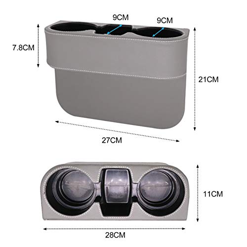 Car Seat Organizer Cup Drink Holders Multi Functional Gap Filler Storage Box Insert Organization Helps Reduce Distracted Driving&Holds Phone Mount Mug Bottle Cellphone (PUBD-Gray) - color: PUBD-Gray