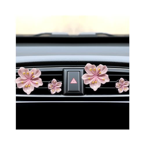 Bittwee 4PCS Car Air Vent Clip, Cute Refillable Flower Aesthetic Automotive Vent Clip Air Freshener Diffuser for Women Girls, Vehicle Interior Decoration Universal for SUV Truck RV and More（Pink） - color: Pink