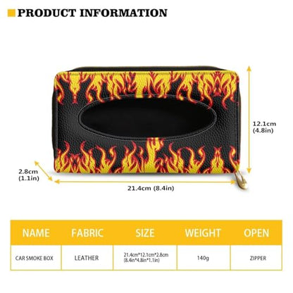 Flame Leather Tissue Holder Car Mask Holder Car Sun Visor Napkin Holder Luxury PU Leather Easy to Install Clean - color: Flame