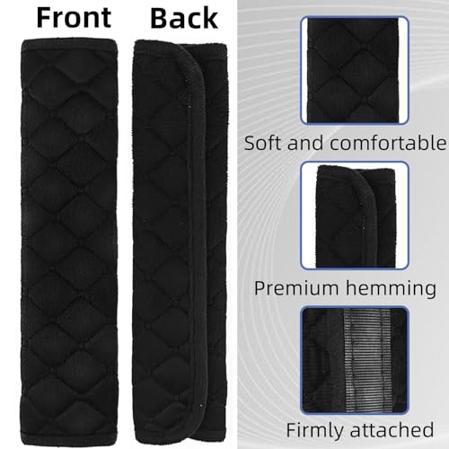 2Pcs Car Seat Belt Padding10.6In (27cm) Car Seat Belt Shoulder Strap Cover Car Accessories Interior,Soft Shoulder Strap Covers Seat Belt Protector Make Neck and Shoulders More Comfortable(Black)