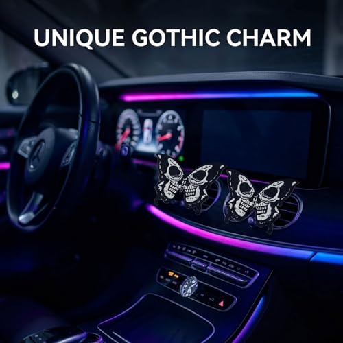 Car Air Fresheners Vent Clips, Car Diffuser Vent Clip, Car Decoration Cute Car Interior Decor, Car Accessories for Women (2 Pcs Black Butterfly)