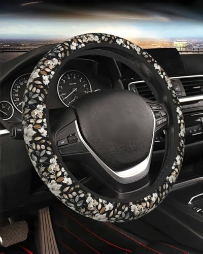 Steering Wheel Cover Accessories Neoprene Cover, Breathable Non-Slip Easy to Install Suitable for Women Men, 14.5-15.5 Inch for Car SUV Van Truck Universal - Beauty Floral - color: Beauty Floral