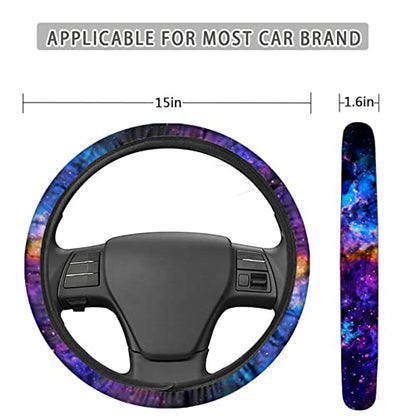 AFPANQZ Nebula Galaxy Design Steering Wheel Covers 14-15" inch Universal Fit Most Car Sedans SUVs Comfort Grip Comfortable Handmade Neoprene Breathable Steering Wheel Protector Blue Purple - color: Galaxy purple blue