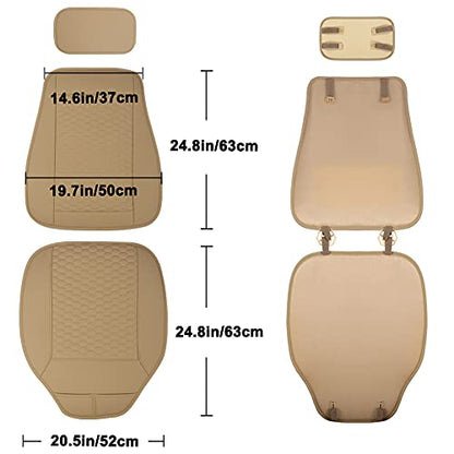 Black Panther Car Seat Cover, 1 Piece Universal Sideless Driver Seat Protector, Universal Fit 95% Vehicles, Without Lumbar Support (Beige) - color: 1 Piece Beige(without Lumbar Support)