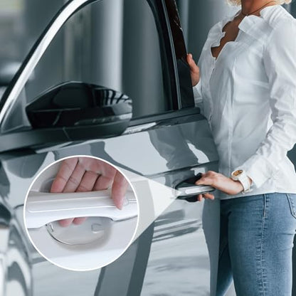 8PCS Clear Car Door Handle Protector – Transparent Anti-Scratch PET Film Stickers, Waterproof Adhesive Door Bowl Guard, Universal Car Accessories Paint Protection Vinyl for Cars, SUVs, Trucks, Sedans