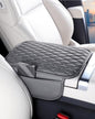 ESKONKE [Upgraded] Car Center Console Cover with 2 Storage Bags - Premium Nappa Leather Armrest Cover, Scratch & Wear Resistant, Waterproof Car Interior Accessories (Grey) - color: Grey