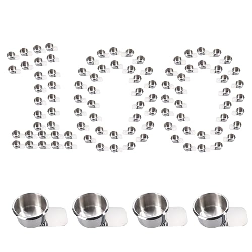 GSE Games & Sports Expert Stainless Steel Cup Holder, Drop-in Cup Holder for Casino Poker Tables, Work Desks, Boats, RVs, Cards & Trucks (Slide Under) - color: Small, style: 100-Pack