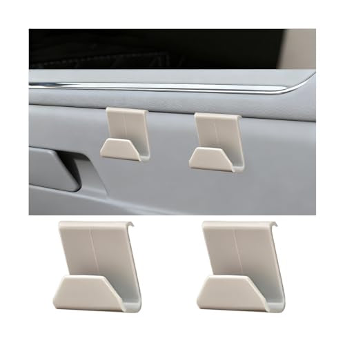 2PCS Car Co-Pilot Glovebox Hooks, Front Passenger Seat Glovebox Storage Hanger for Purse Key Umbrella Cable, Multifunctional Glove Compartment Holder Organizer Hook, Universal Fit (Beige) - color: Beige