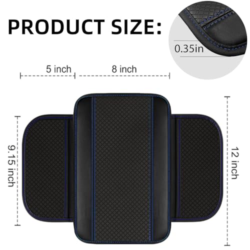 NBTEPEM 6 PCS Car Steering Wheel Cover Set, Microfiber Leather Steering Wheel Covers Universal 14.5-15 inch, Center Console Cover, Seat Belt Cushion, Cup Holder Coaster, Car Accessories Set Blue - color: Black with blue, size: Steering Wheel Cover Set