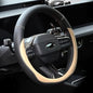 Valleycomfy Microfiber Leather Steering Wheel Cover Universal 15 inch (Beige) - color: Beige, size: Medium(Standard) Size[14.5"-15"]