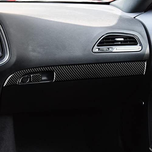 Copilot Glove Handle Box Cover Trim Decals for 2011-2023 Dodge Charger Accessories Carbon Fiber Interior Stickers - color: Copilot Glove Handle Box Cover