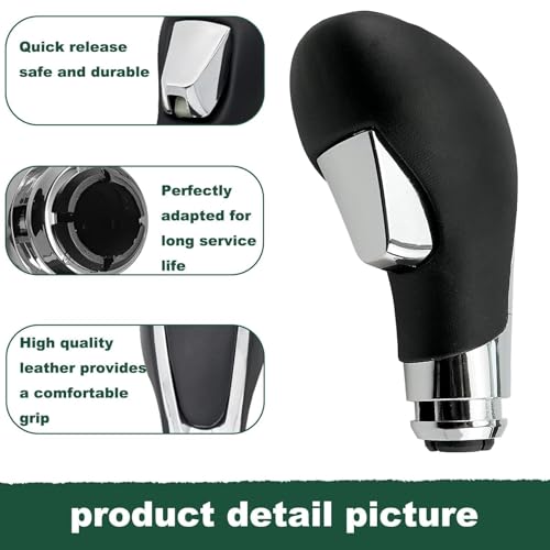 Automatic Gear Stick Shift Knob Fit for Buick Verano for GMC Opel Insignia Vauxhall Regal 2009-2017 Transmission Gear Shift Lever Knob Car Gear Shifter Knob Cover Head Handle Lever - color: Black