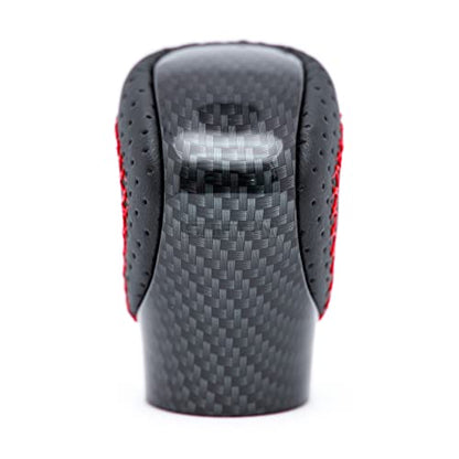 Gear Shift Knob Shifter for Lexus ES GS GX is NX RC RX 200t 250 300 300h 350 350L 450h 450h 450hL 460 500 | Fits F-Sport OEM Style Replacement (Red Stitch/Carbon Fiber Pattern) - color: Red Stitch / Carbon Fiber Pattern